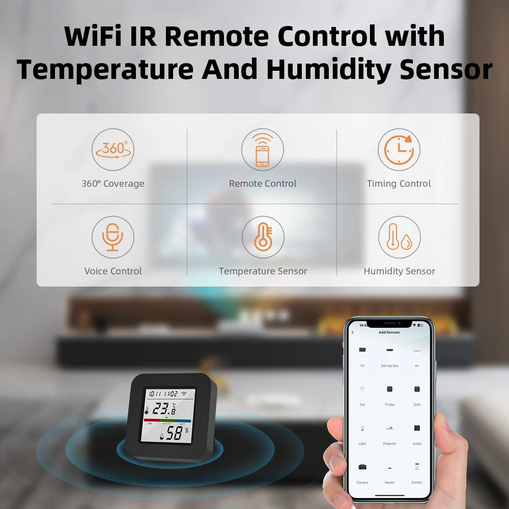 Tuya Smart Universal IR Remote With Temperature Sensor - Smarsty