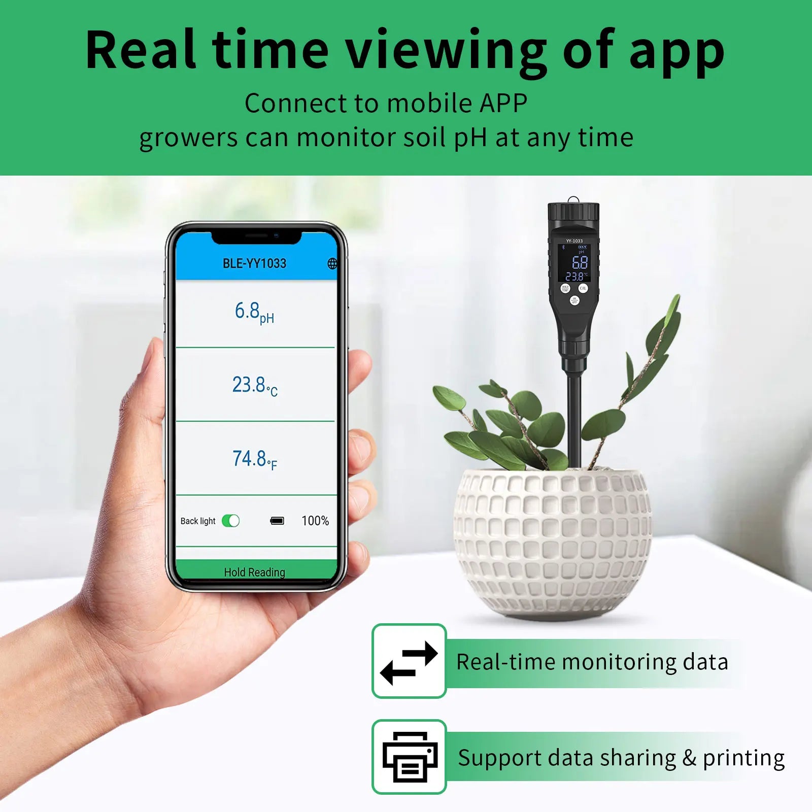 Smart Soil PH Meter with Bluetooth Data Logging - Smarsty