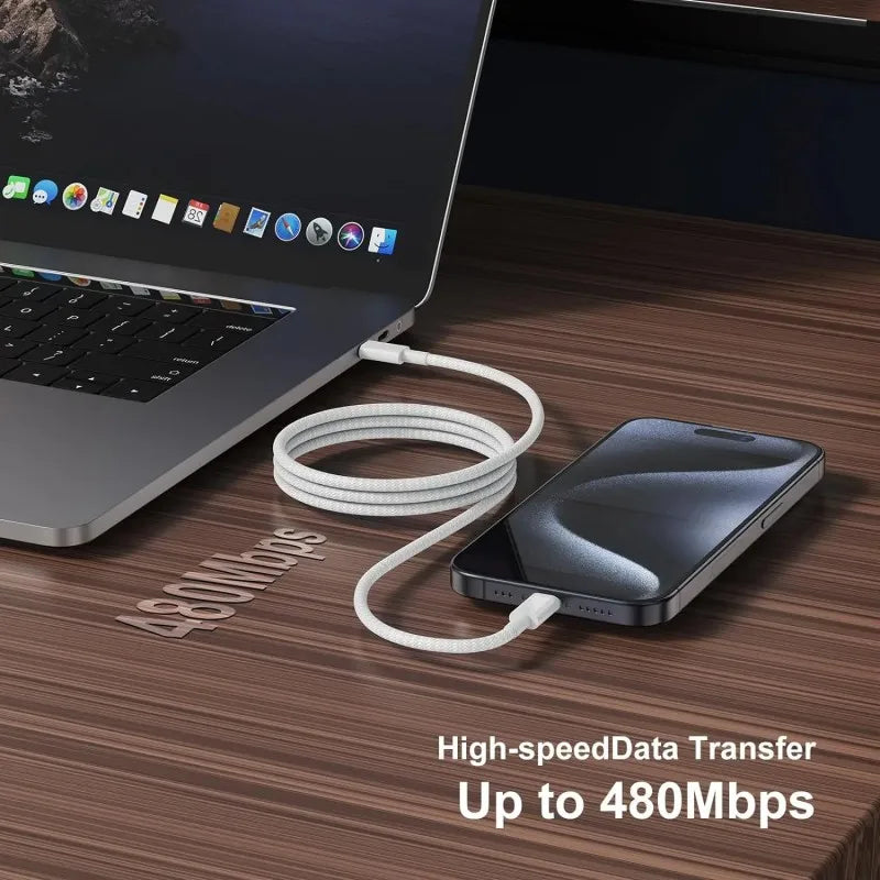 3PCS USB C Cable to USB C 100W Fast Charging Charger Cable Supports Fast Charging For iPhone 16 15 Samsung Xiaomi Huawei etc - Smarsty