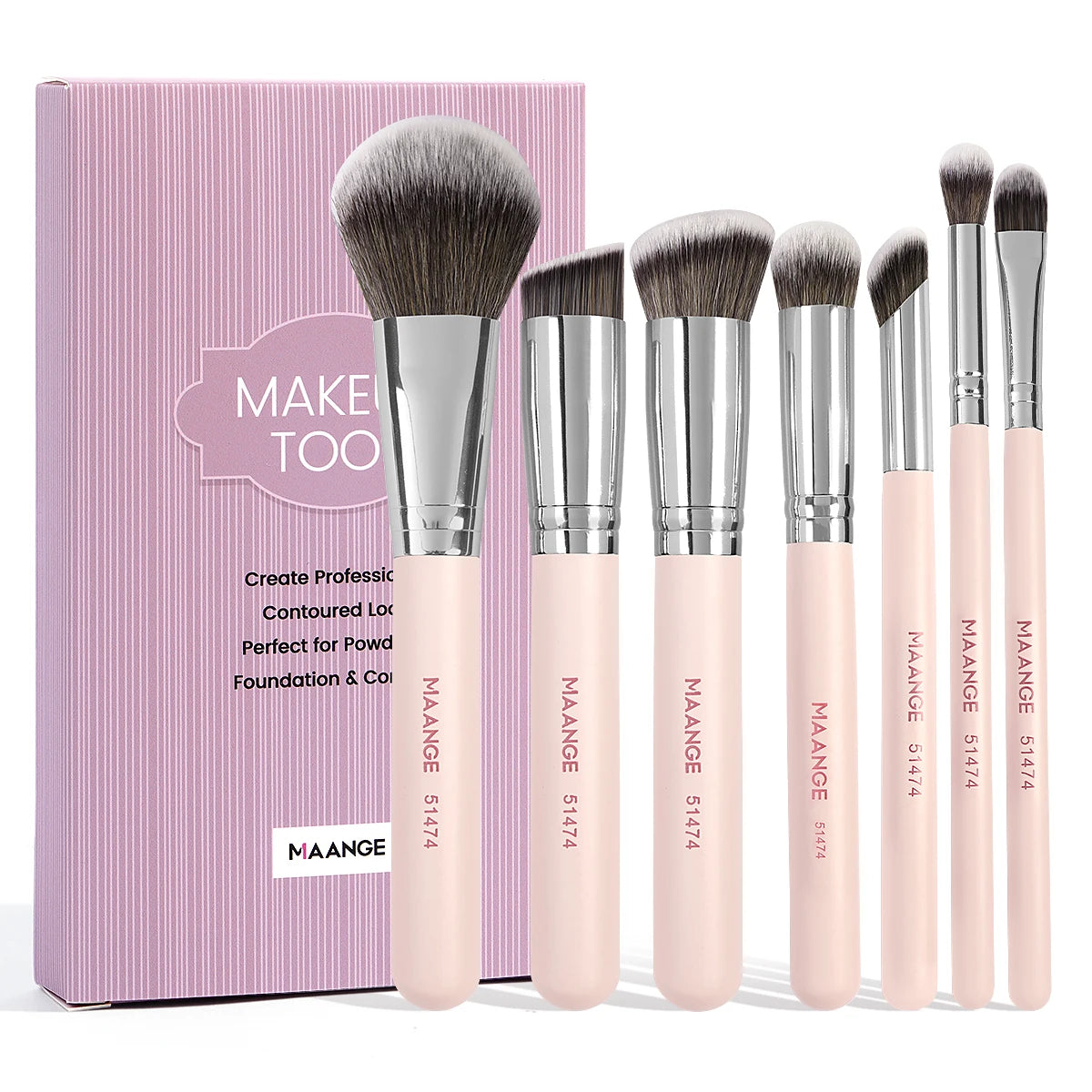 MAANGE 7 Piece Makeup Brush Set for Flawless Application - Smarsty