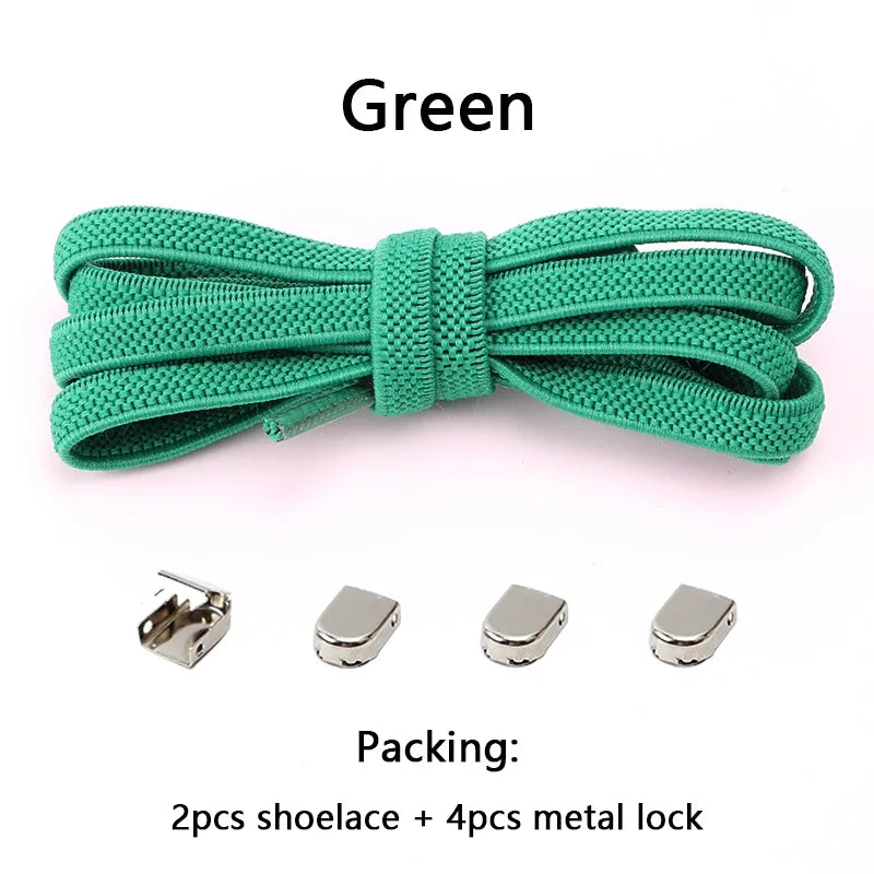 No Tie Shoe Laces Flat Elastic Shoelaces for Sneakers Tieless Shoelace Expand Shoestrings One Size Fits All Adult and Kids Shoes - Smarsty