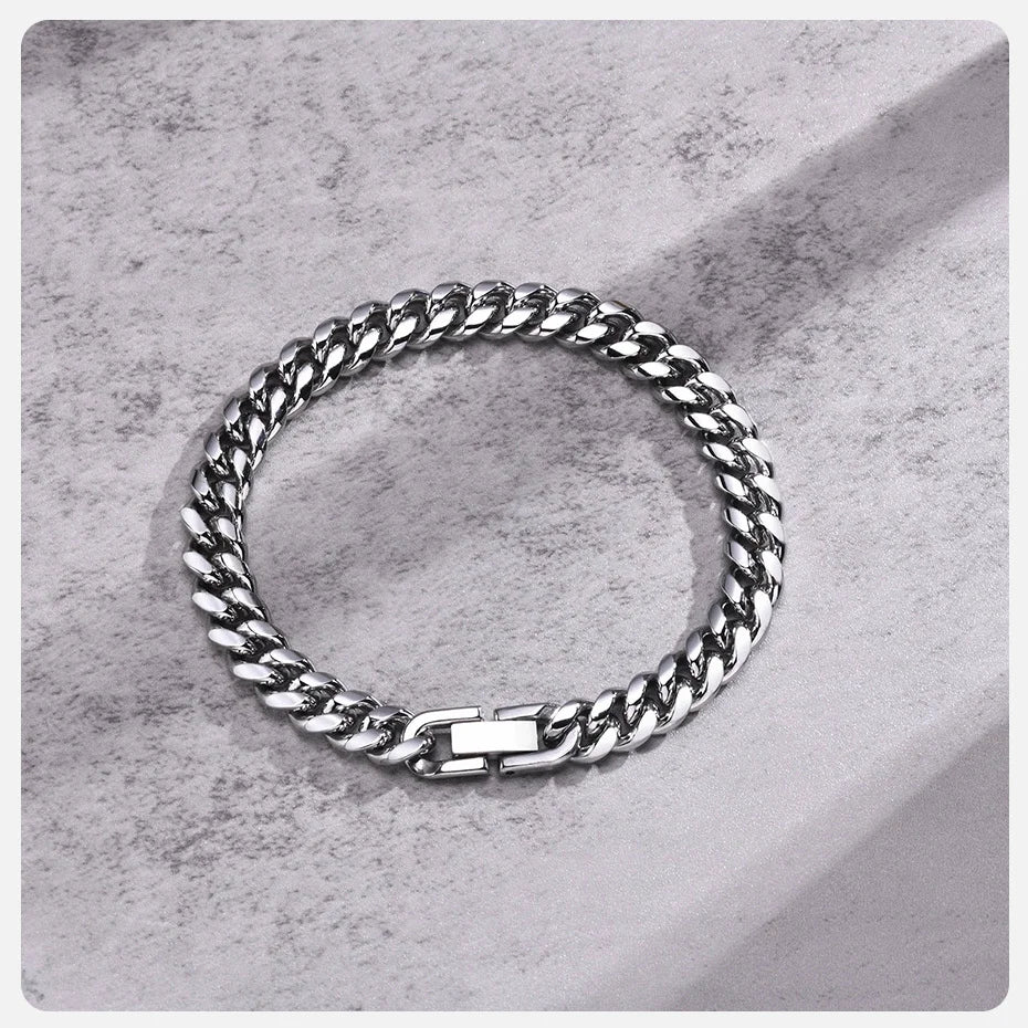 Vnox Stainless Steel Cuban Chain Bracelet for Men Women - Smarsty