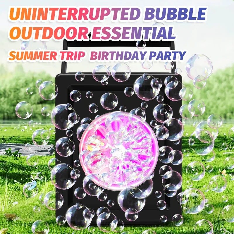 10 hole fully automatic bubble blowing handheld electric bubble machine toy outdoor birthday without battery and bubble water - Smarsty
