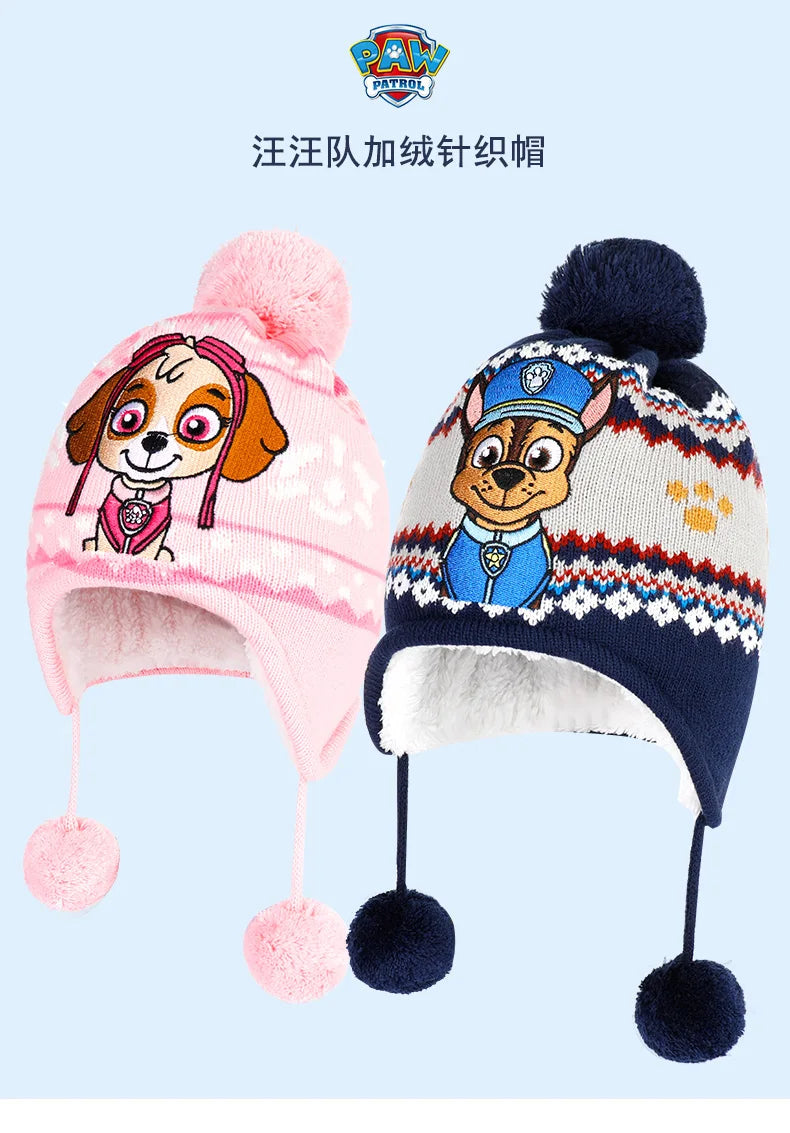 Kids Winter Hat Glove Set Scarf Cartoon Rescue Dogs - Smarsty