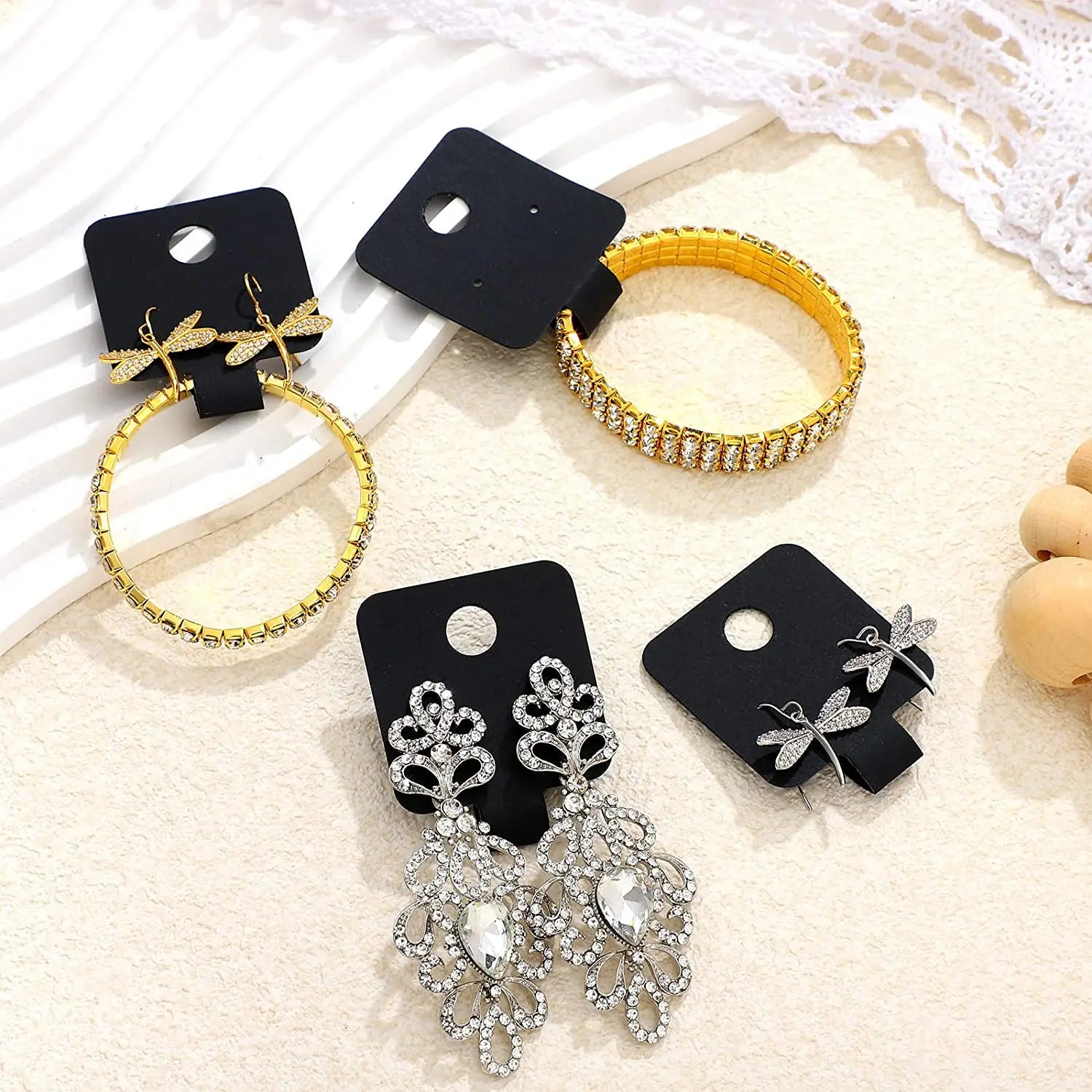 50pcs Self Adhesive Kraft Paper Jewelry Tags for Retail Display - Smarsty