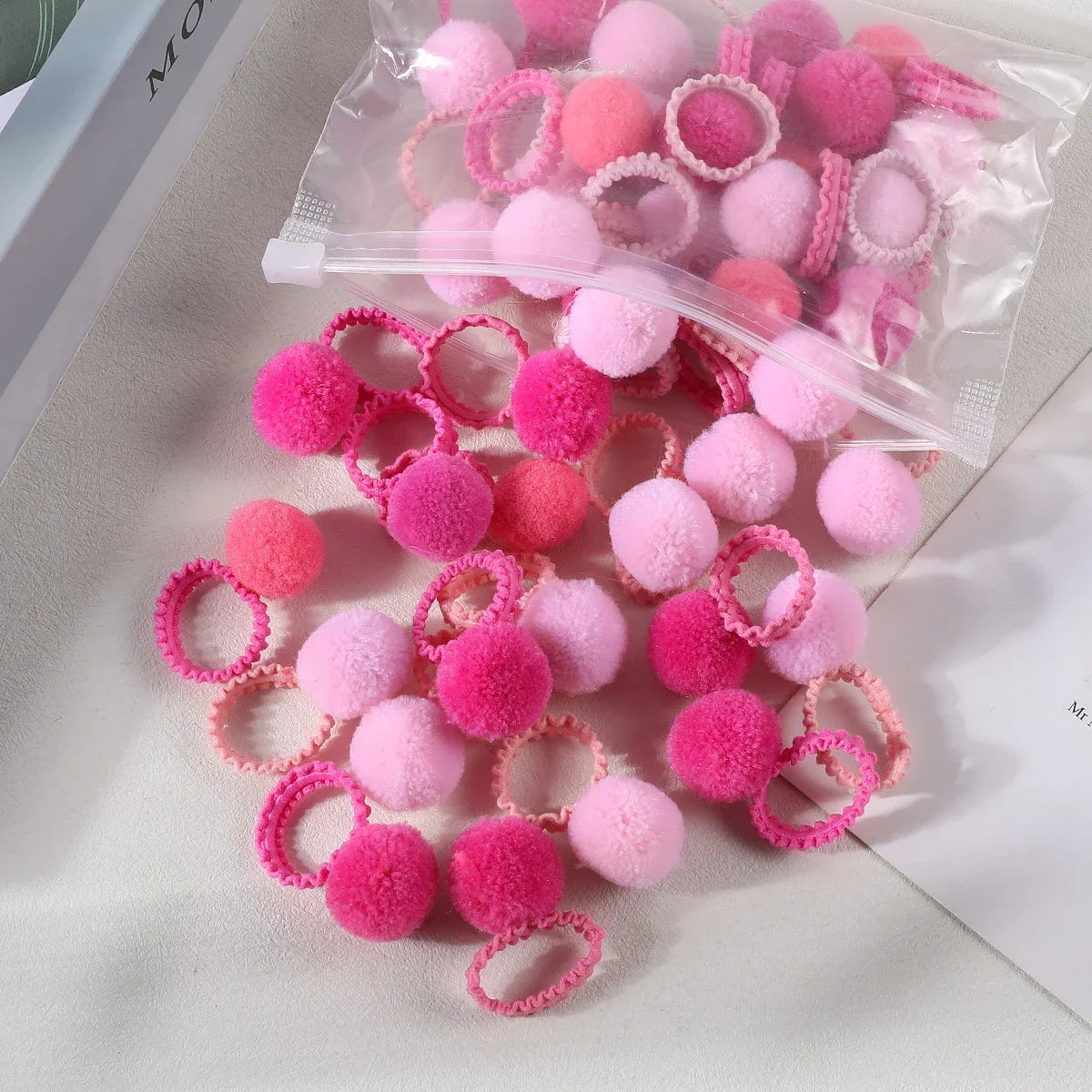 20 Pack Girls Plush Hair Bands Soft Colorful Ties Set - Smarsty