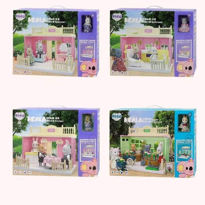 Girls kids Toys Miniature Dollhouse Furniture Shopping PlaySet DIY Family Games Supermarket Flower Store Pretend Toys by Smarsty