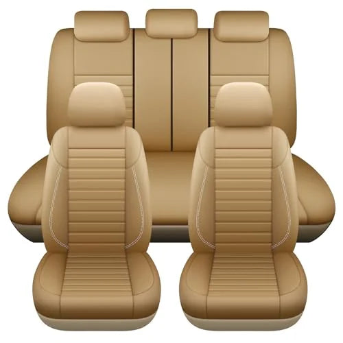 Leather Car Seat Covers Full Set 5-Seater Seat Universal Fit Padded of Most Car with Waterproof Breathable Anti-dirty