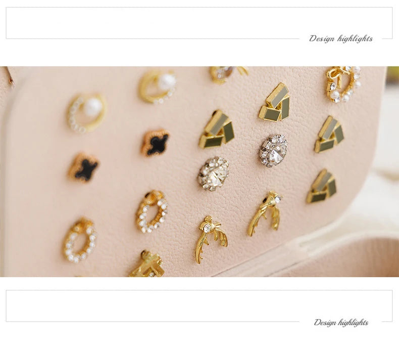 Portable Leather Jewelry Storage Box Travel Organizer - Smarsty