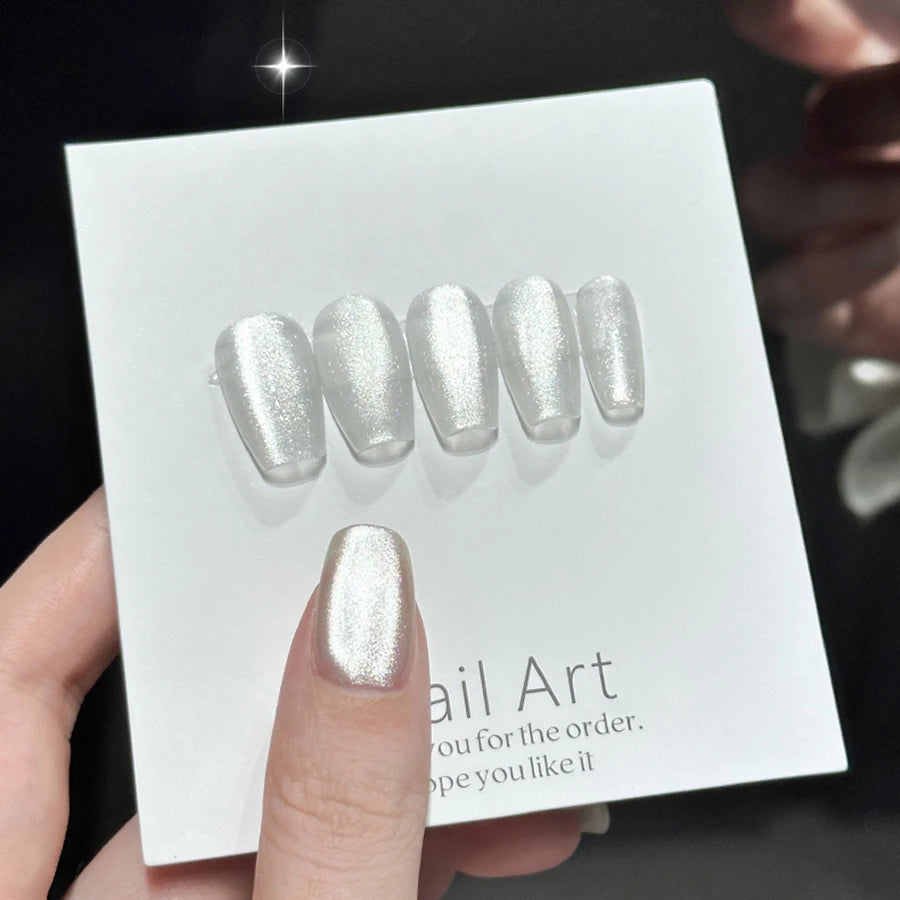 Holographic Cat Eye Gel Nail Polish With Galactic Effect - Smarsty