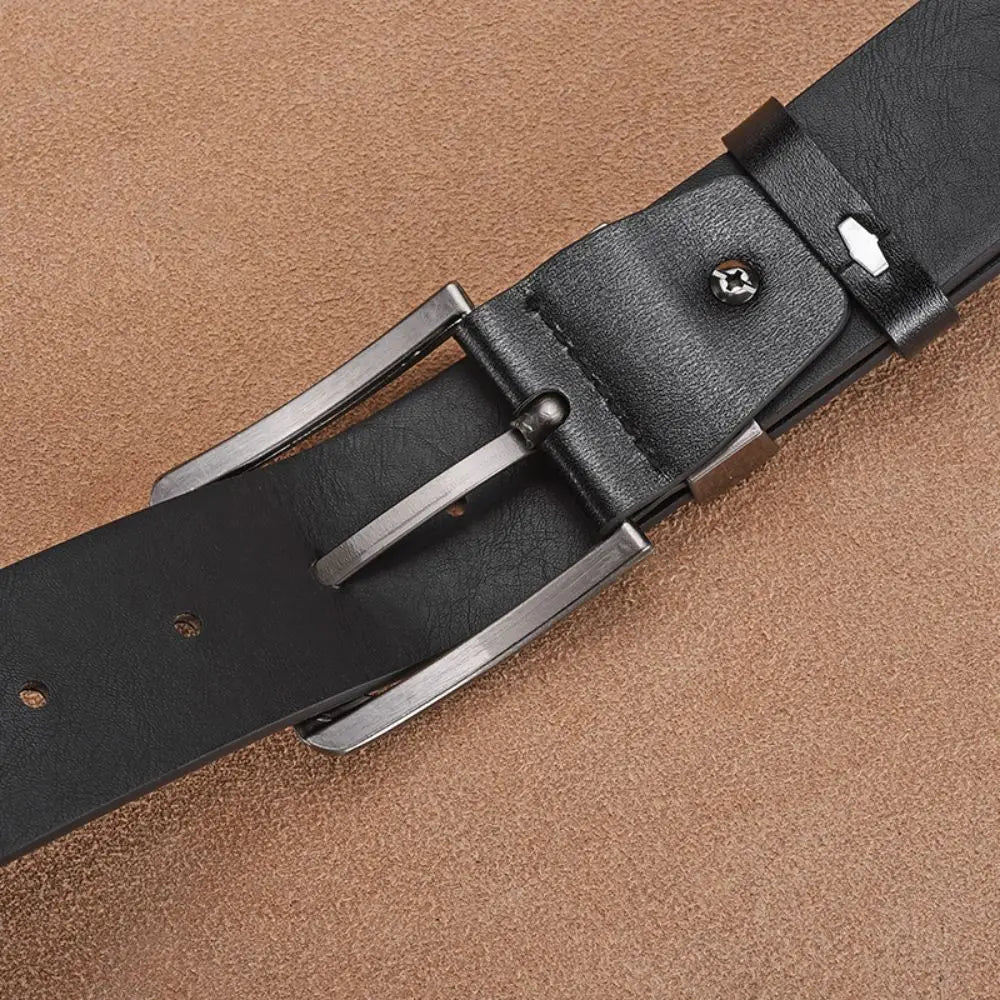 Genuine Leather Mens Casual Belt High Quality Buckle - Smarsty