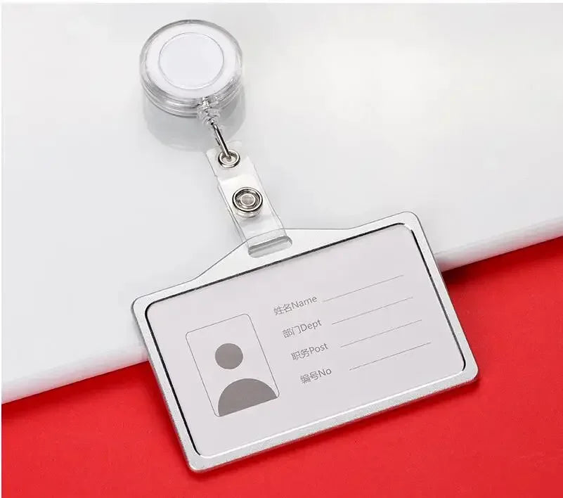 Employee Aluminium Alloy Plastic Credit Card ID Card Cover Case Work Identity Badge Card Cover Bag Women Men Work Card Holders