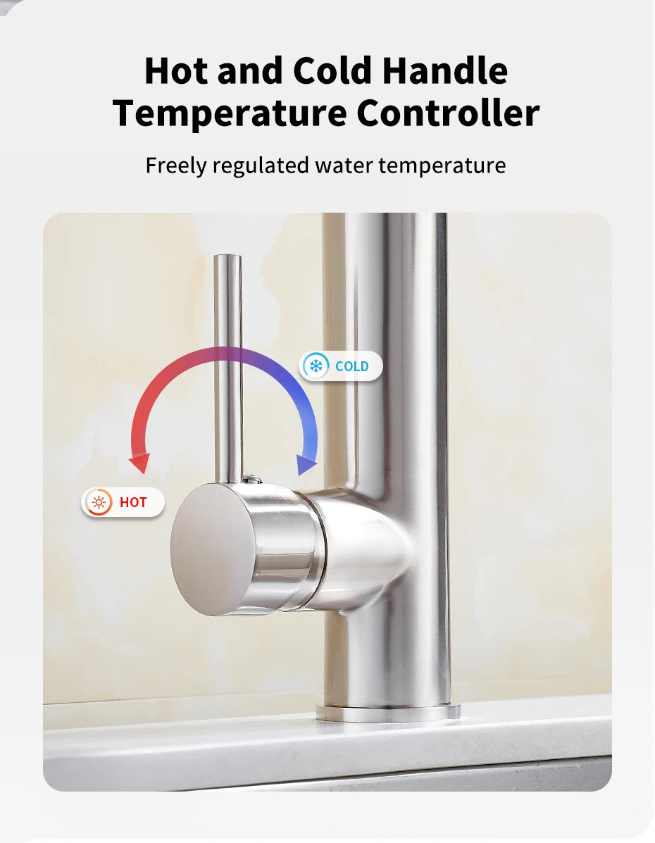 Chrome Brass Kitchen Faucet with Pull Out Spray - Smarsty