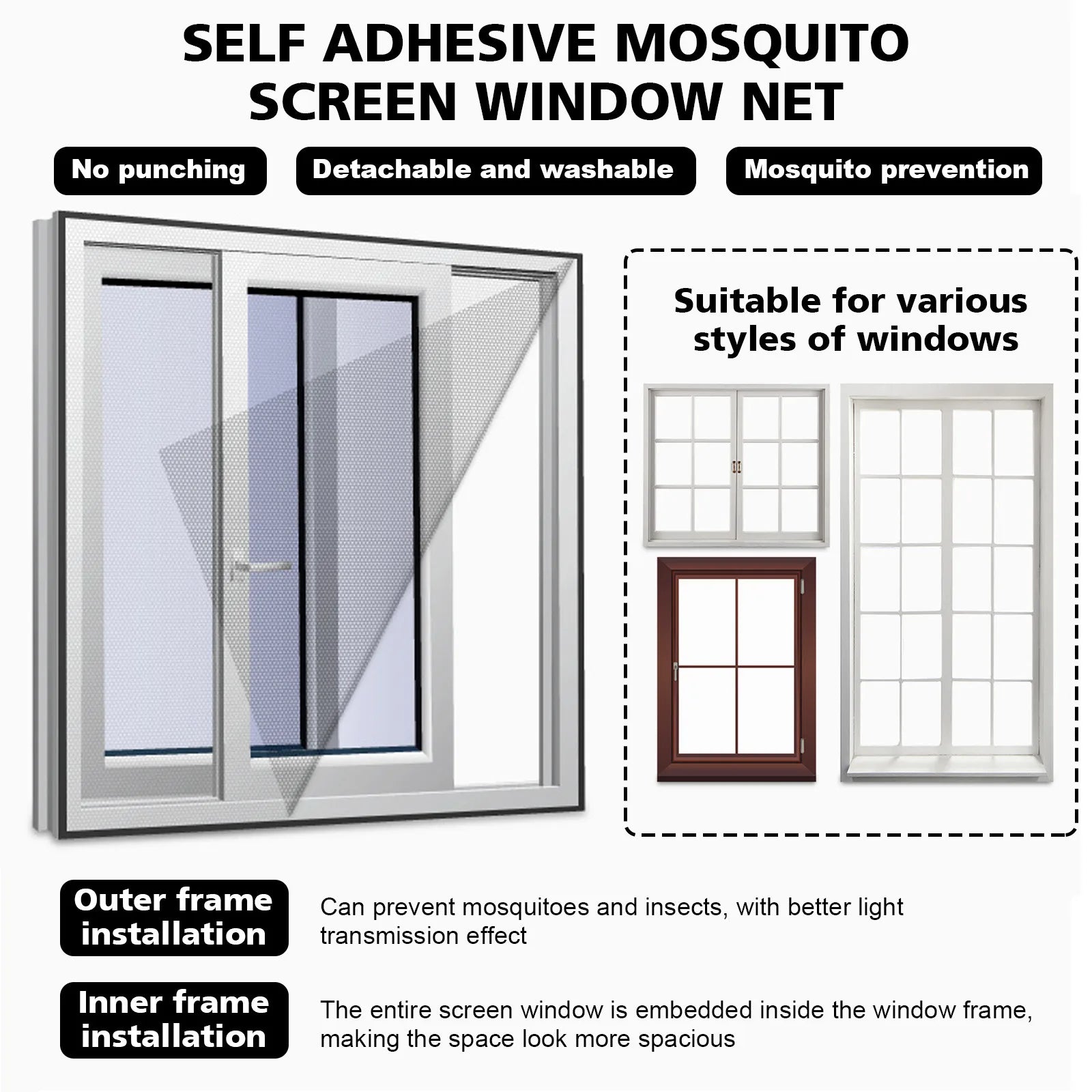 DIY Self-Adhesive Anti Mosquito Window Netting - Smarsty