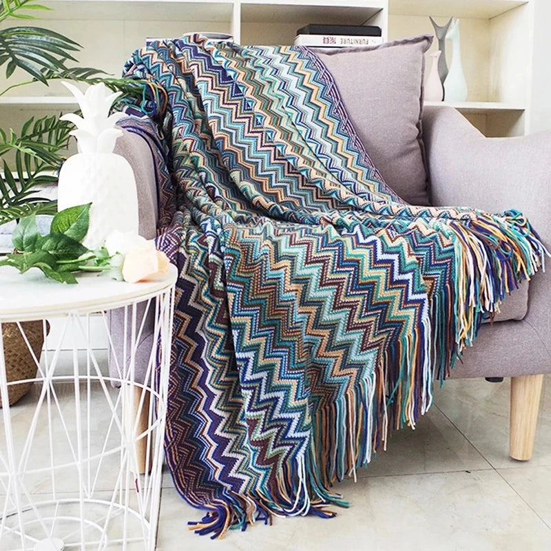 Boho Aztec Throw Blanket for Stylish Home Decor - Smarsty