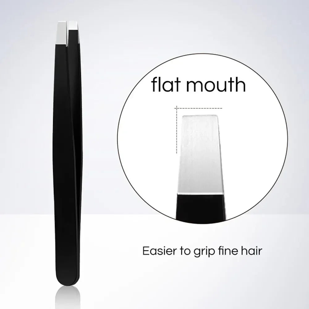 CNK Stainless Steel Black Eyebrow Tweezer for Precision Hair Removal - Smarsty