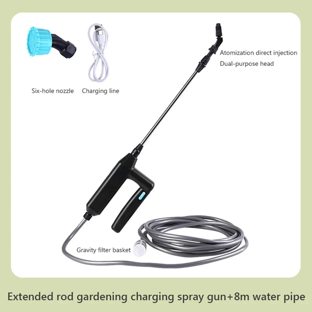 Portable Electric Sprayer with Adjustable Nozzles and Telescopic Handle - Smarsty