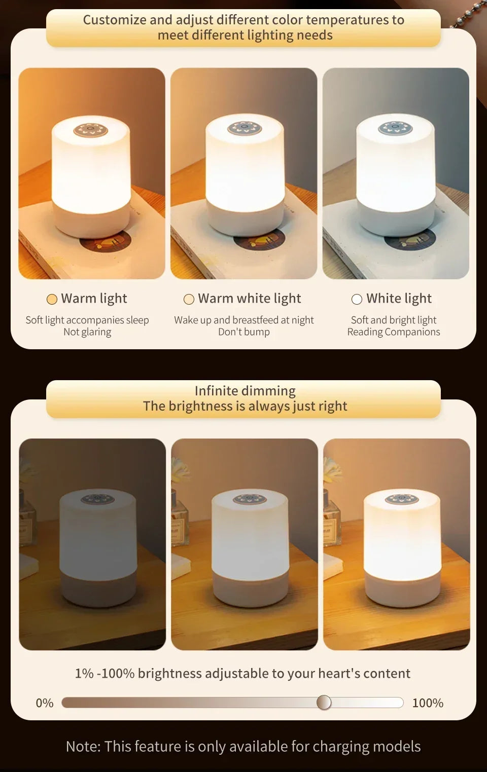 LED Rechargeable Night Lamp with Remote Control - Smarsty