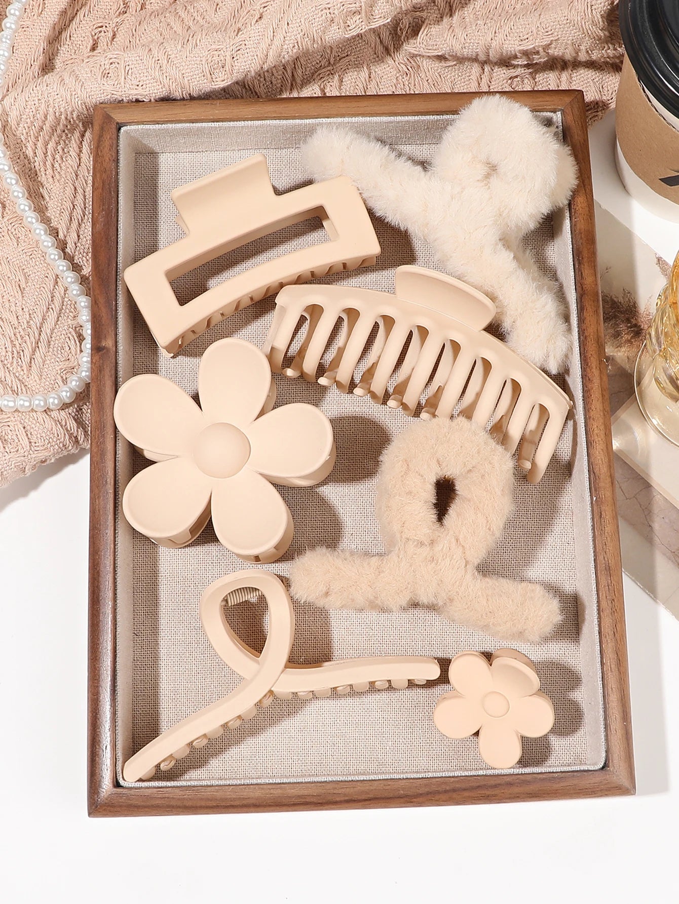 Neutral Color Large Matte Hair Claw Clips Strong Hold - Smarsty