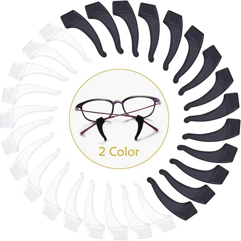 2/40pcs Silicone Ear Hook Anti-slip Glasses Leg Ear Sleeve Bracket Fastener Sunglasses Accessories Grip Anti-fall Eyewear Holder - Smarsty