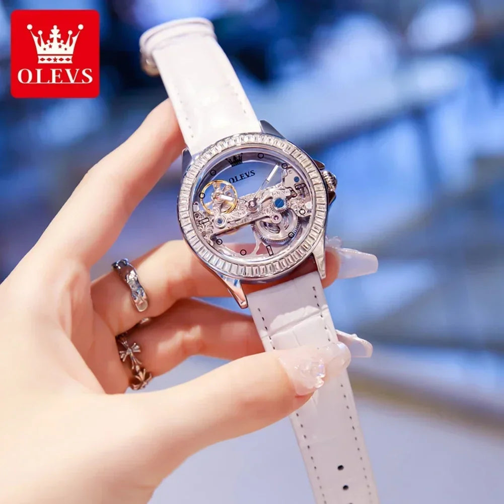 OLEVS Luxury Women's Automatic Mechanical Watch with Diamonds - Smarsty