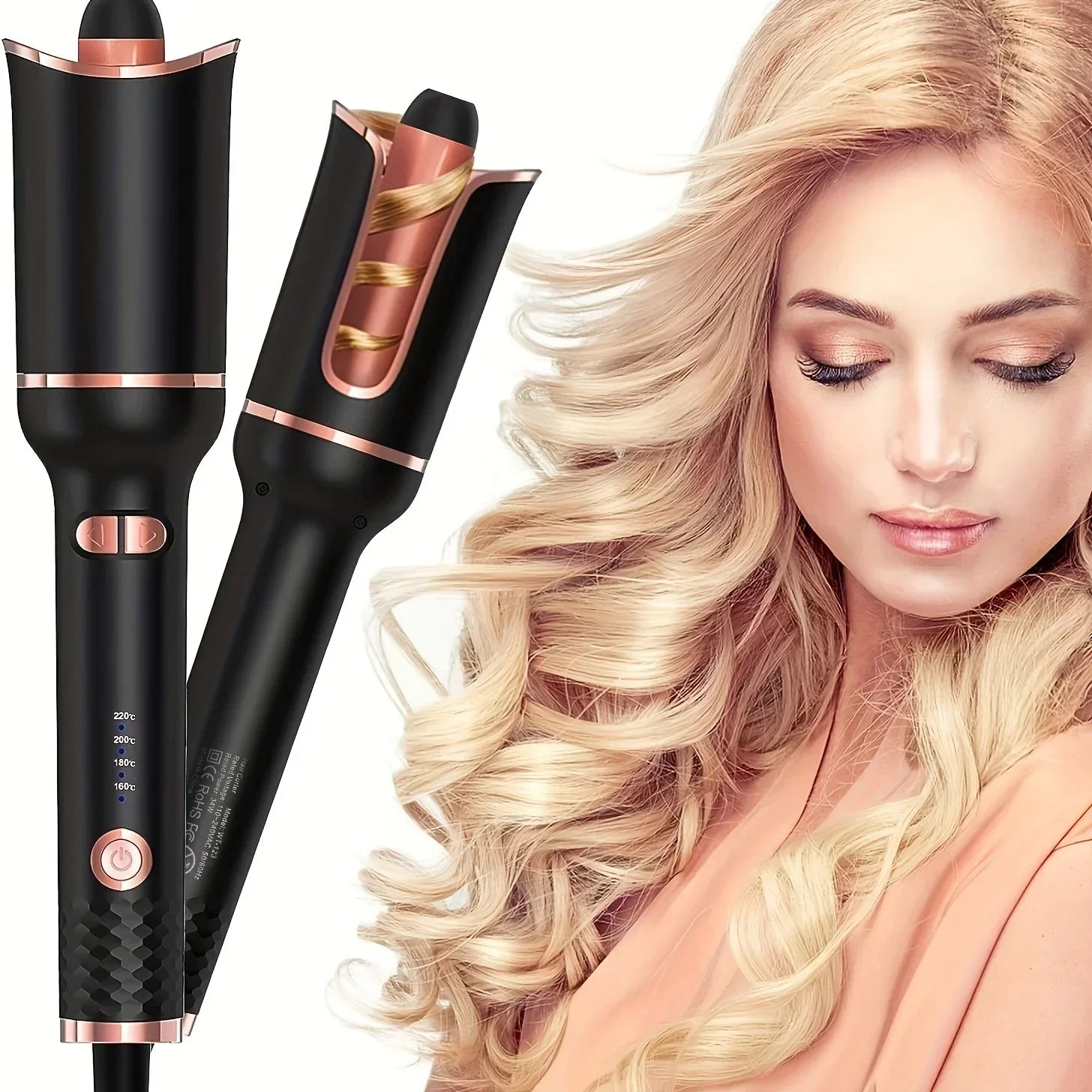 TINSOL Automatic Ceramic Curling Iron for Effortless Curls - Smarsty
