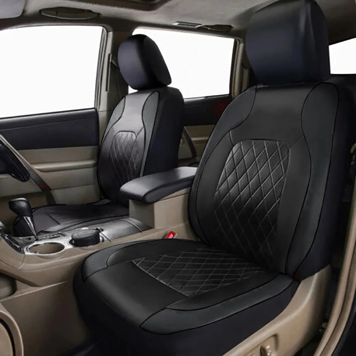 All Season Quilted PU Leather Car Seat Cover Waterproof - Smarsty