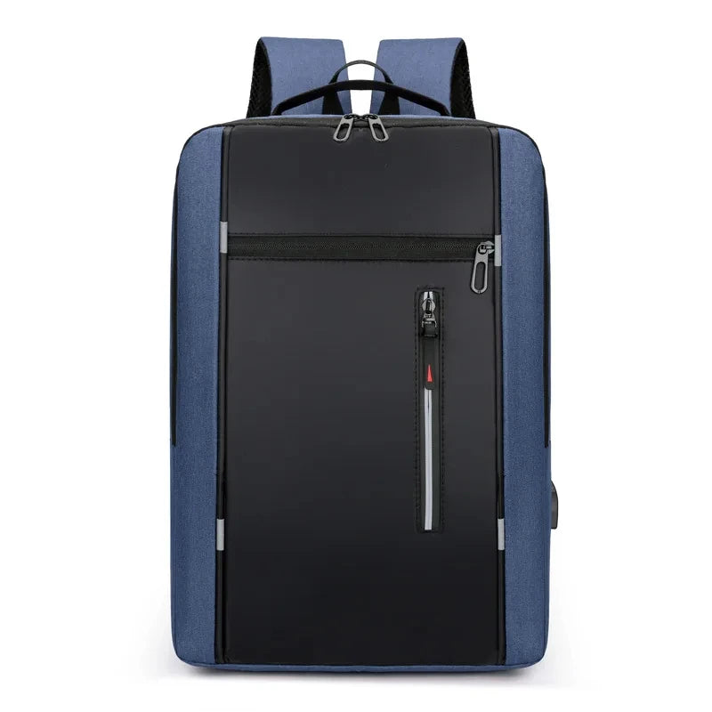 Men's Waterproof Oxford Laptop Backpack 15.6 Inch with USB Charging Port High Capacity Business Travel School Bag - Smarsty