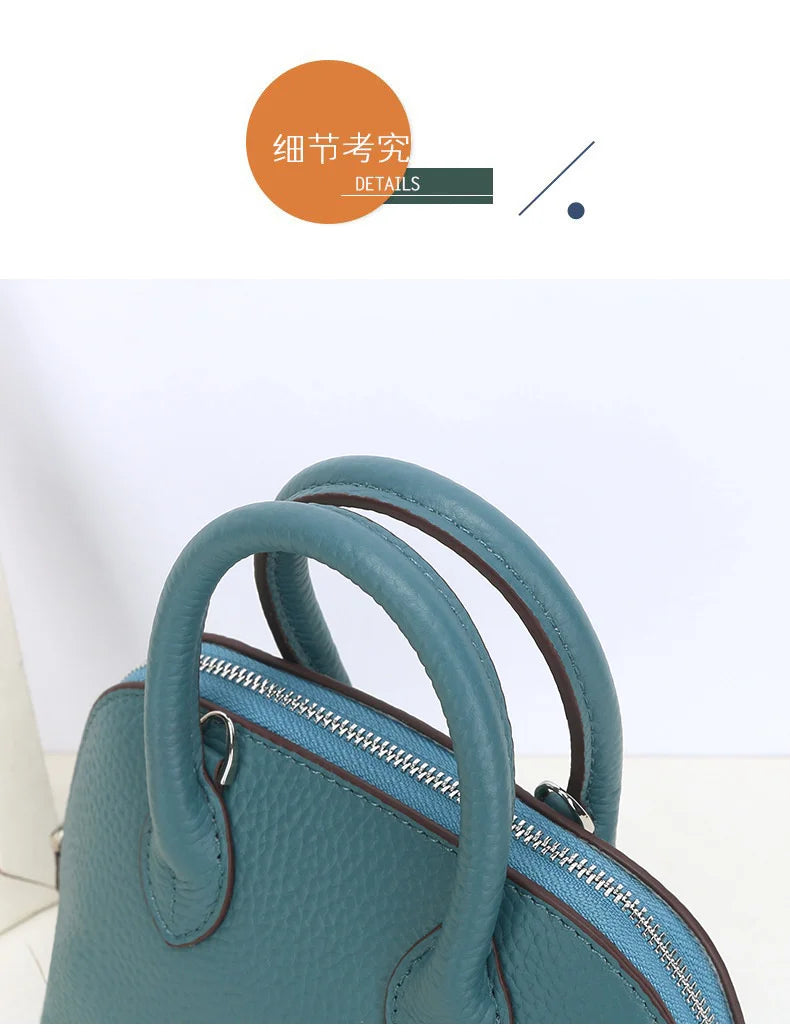Cow Leather Shell Bag Crossbody Women Messenger Style - Smarsty