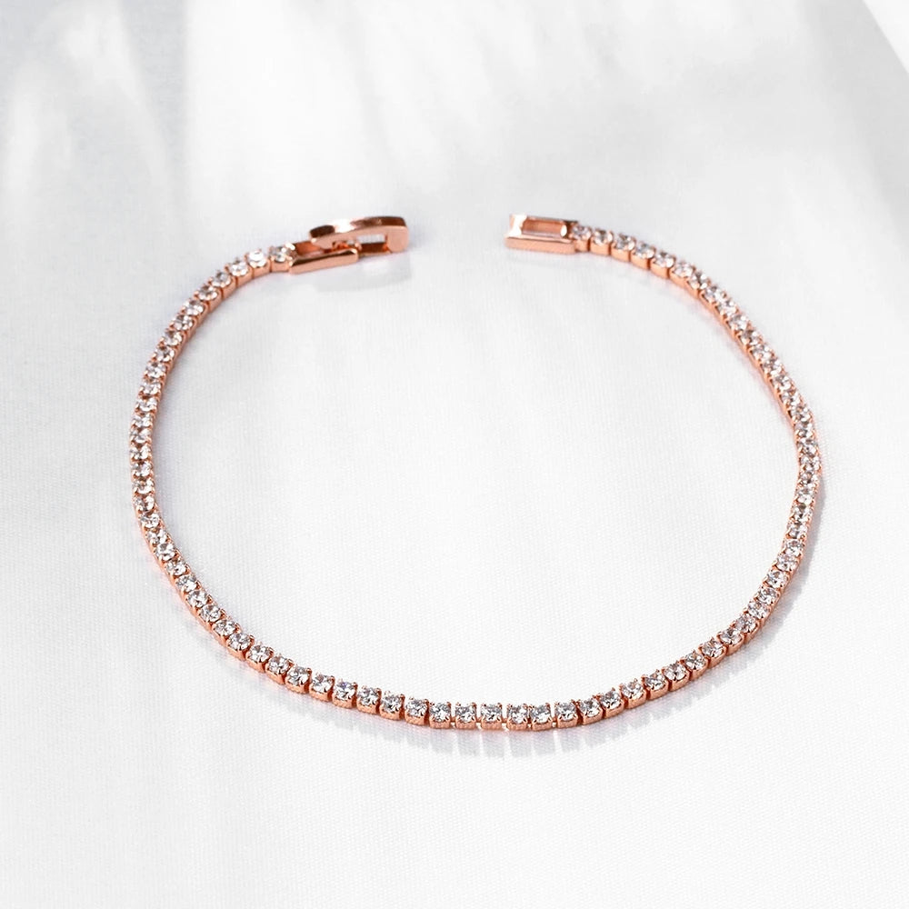 Genuine Sterling Silver Tennis Bracelet with Zirconia - Smarsty