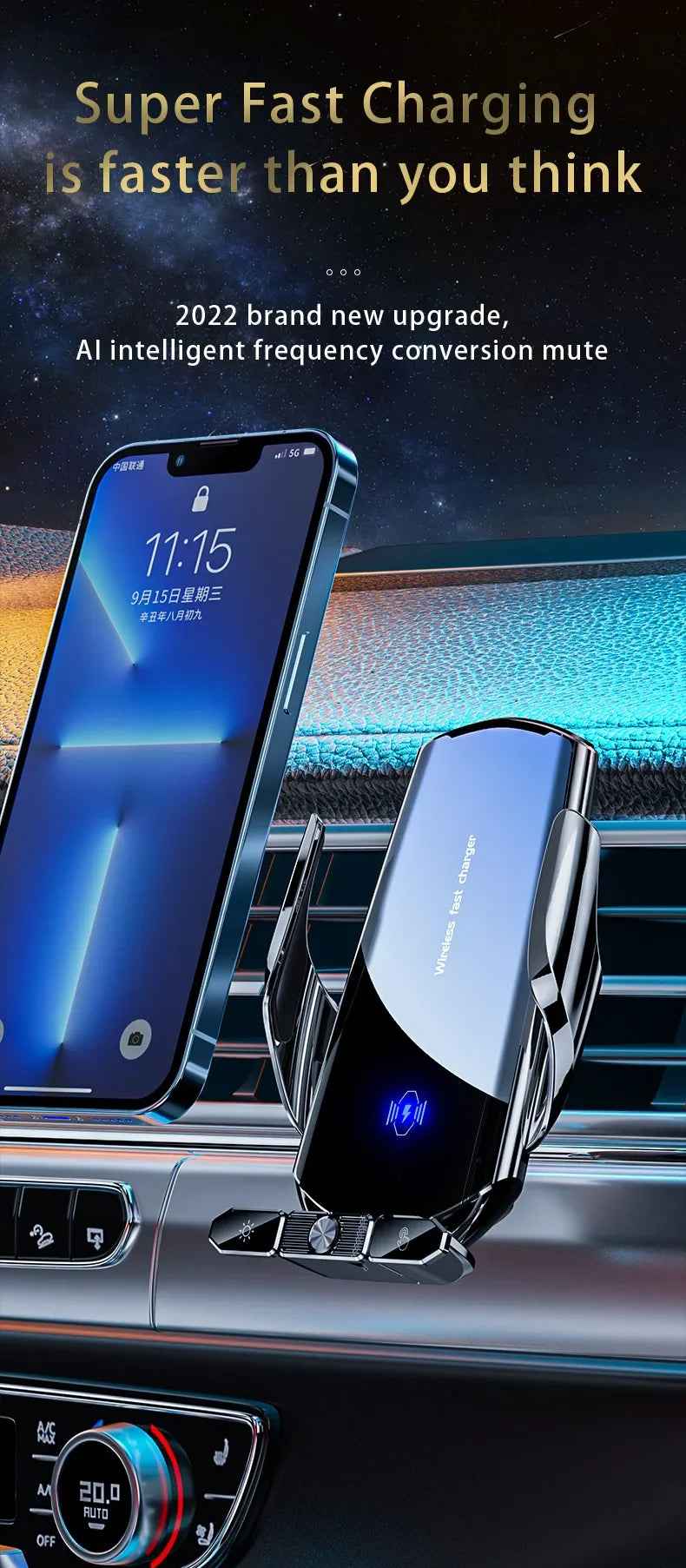 Magnetic Car Mount Wireless Charger Air Vent Holder - Smarsty