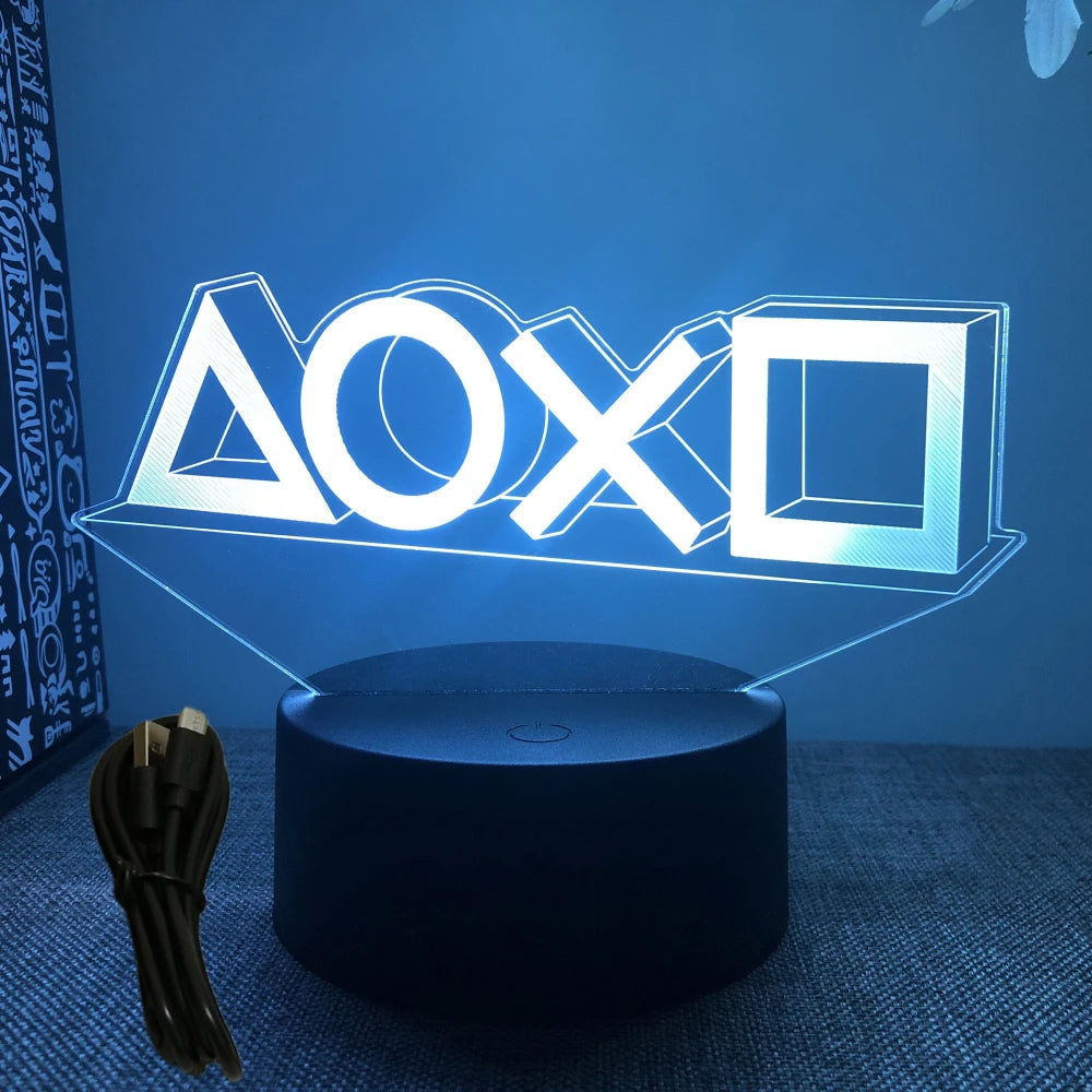 Neon Gamer 3D LED Night Light for Kids - Smarsty