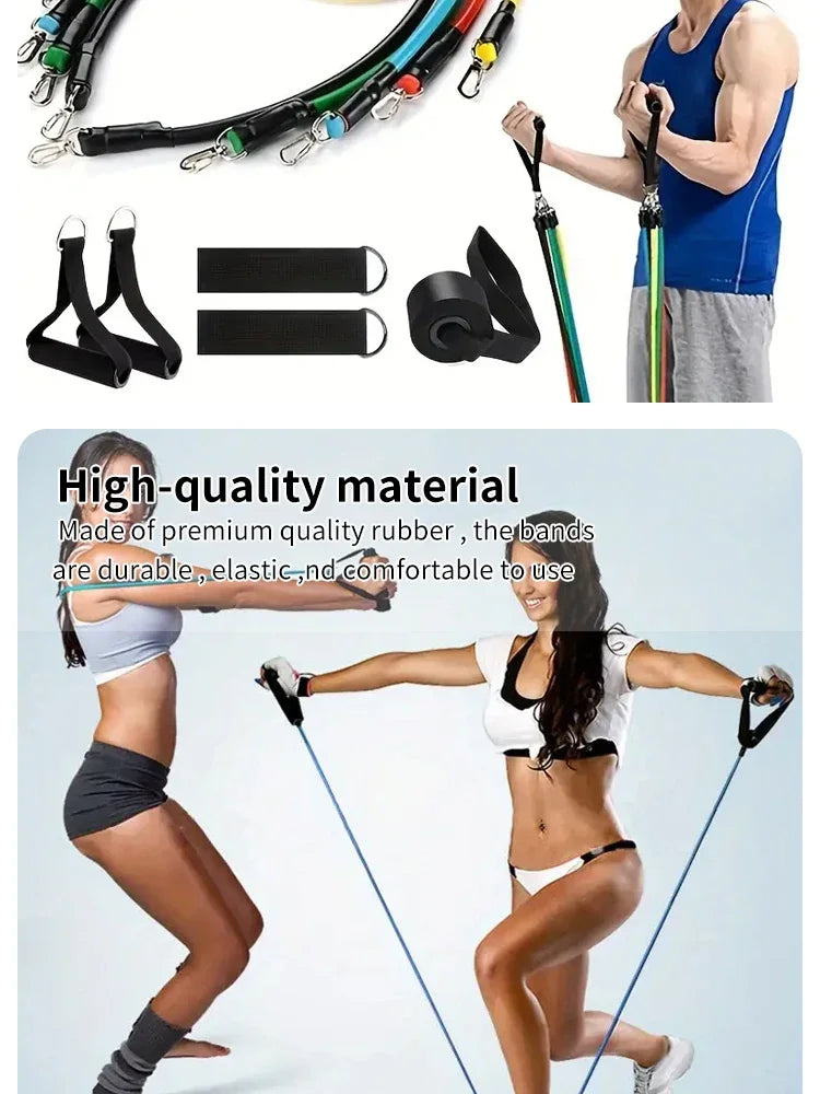 11 Piece Set Of Muscle Training Straps, Multifunctional Fitness Tension Strap, Fitness Tension Training Harness, Elastic Rope