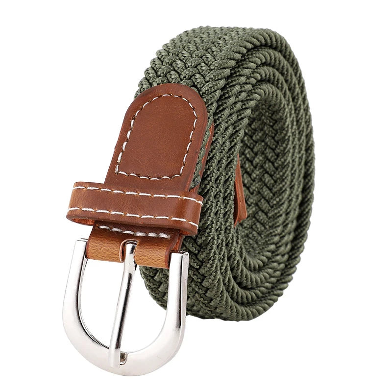 Women Elastic Woven Belt Casual Versatile Denim Accessory - Smarsty