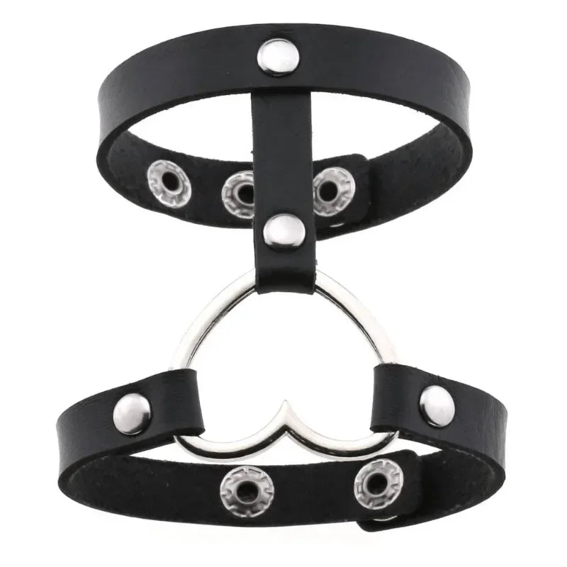 Unisex PU Leather Punk Bracelet with Spikes and Skull - Smarsty
