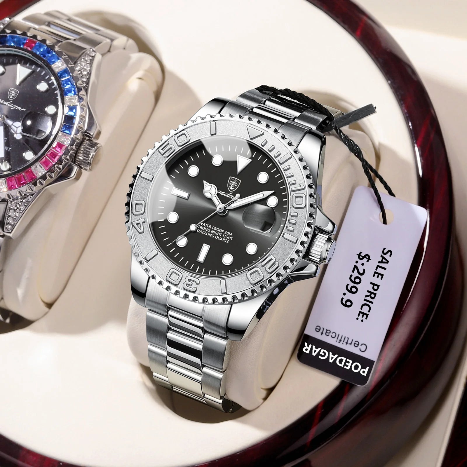 Luxury Waterproof Men's Quartz Watch with Luminous Features - Smarsty