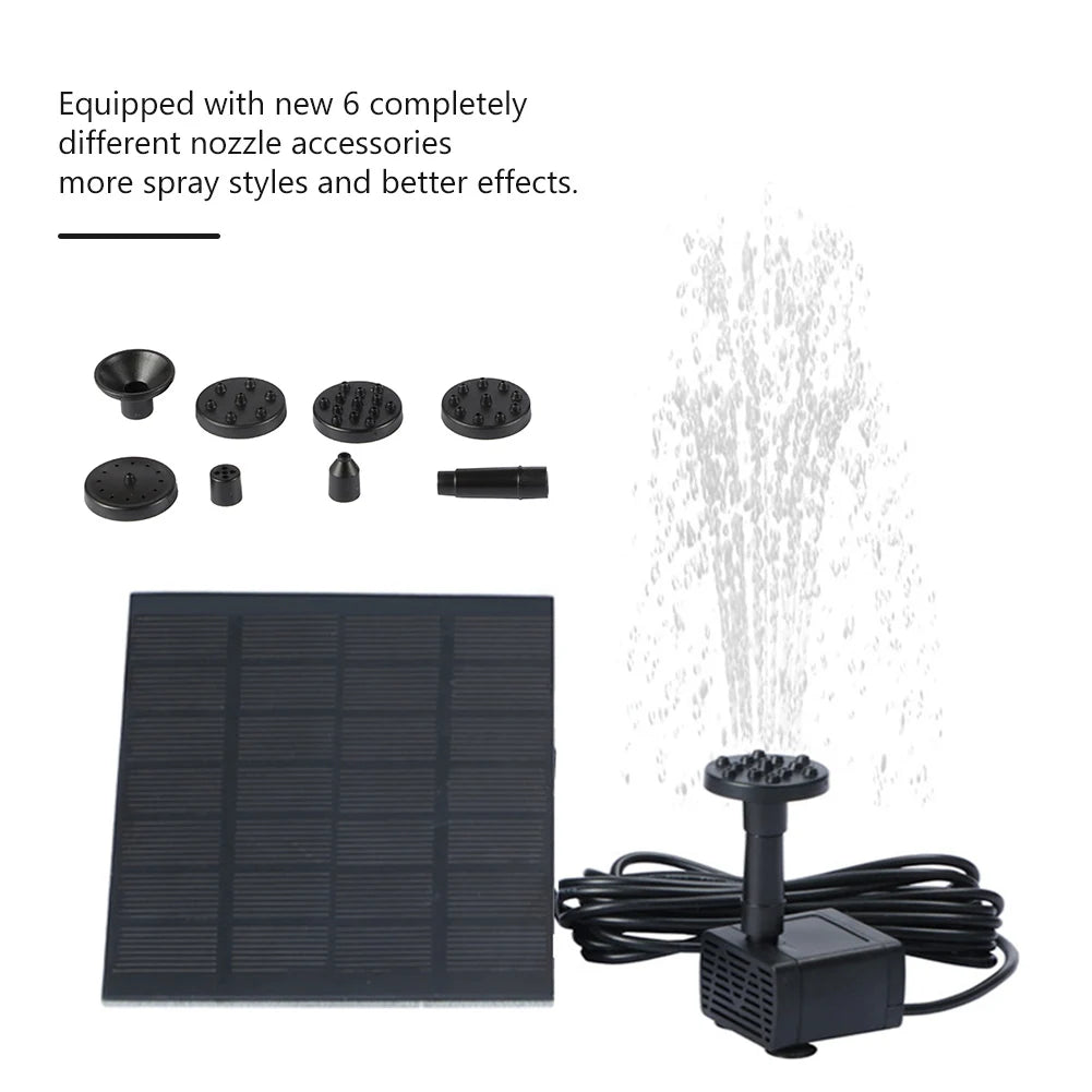Solar Fountain Pump with Six Nozzles for Garden Decor - Smarsty