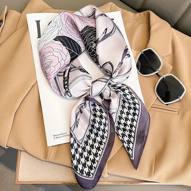 Satin Silk Square Scarf for Women Sun Protection - Smarsty