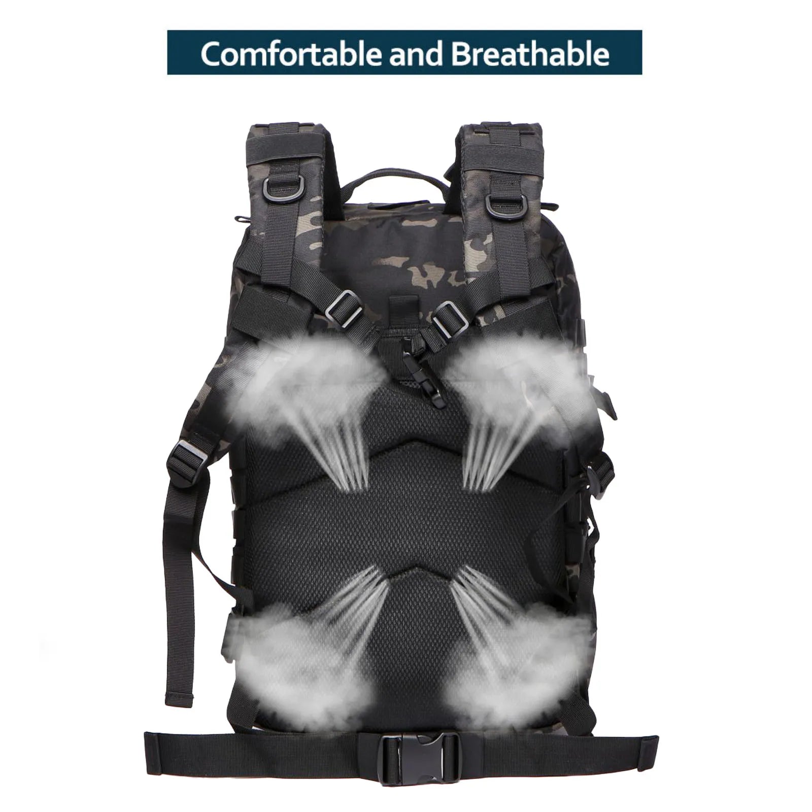 25L/50L Sturdy Nylon Waterproof Tactical Sports Trekking Fishing Hunting Camping Hiking Bag Backpack Outdoor Rucksacks - Smarsty
