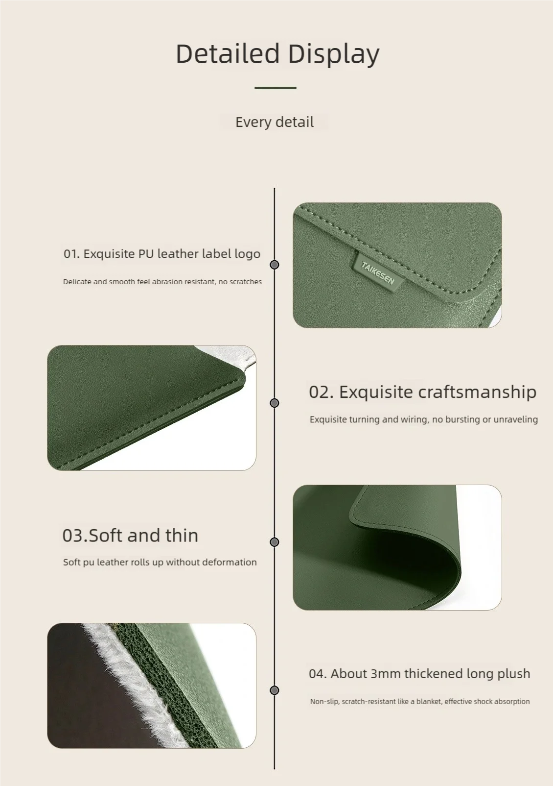 PU Protective Laptop Sleeve for 13 to 16 Inch Laptops