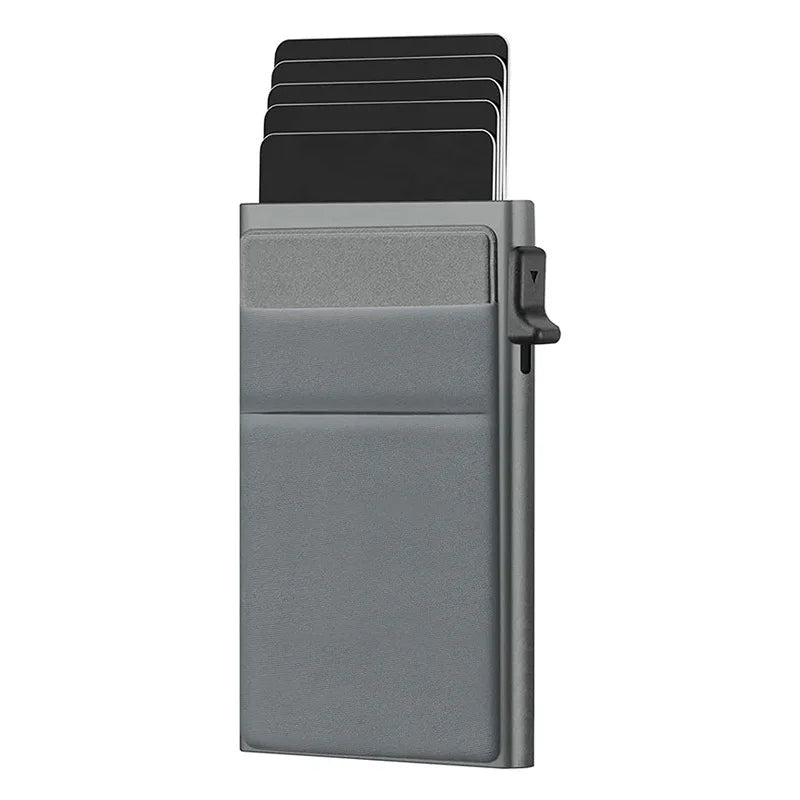 Anti Rfid Blocking Protected Magic ID Bank Credit Card Holder Men Thin Slim Minimalist Smart Magic Wallets Metal Cardholer Case