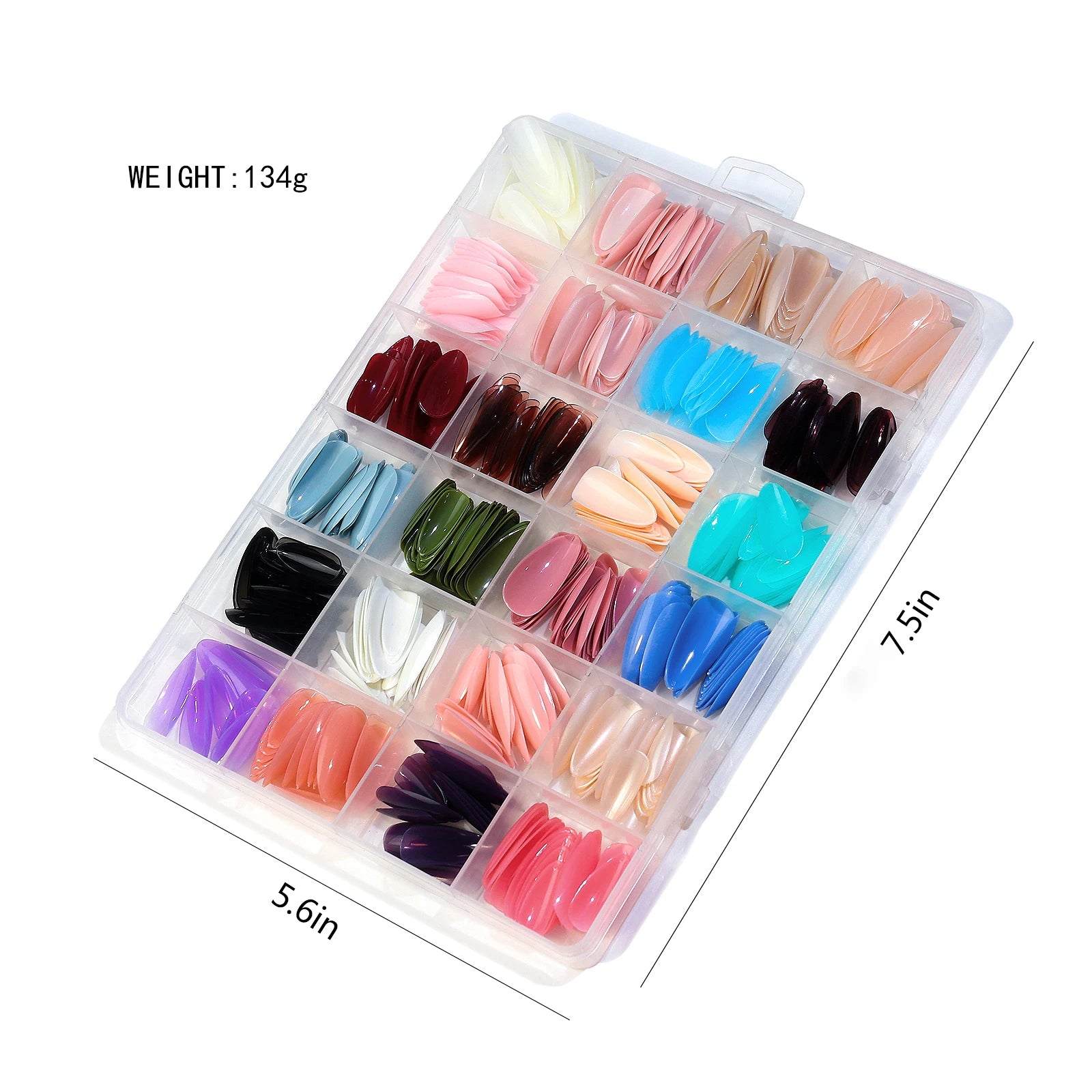 Acrylic Coffin Press On Nails Kit with 576 Pieces - Smarsty