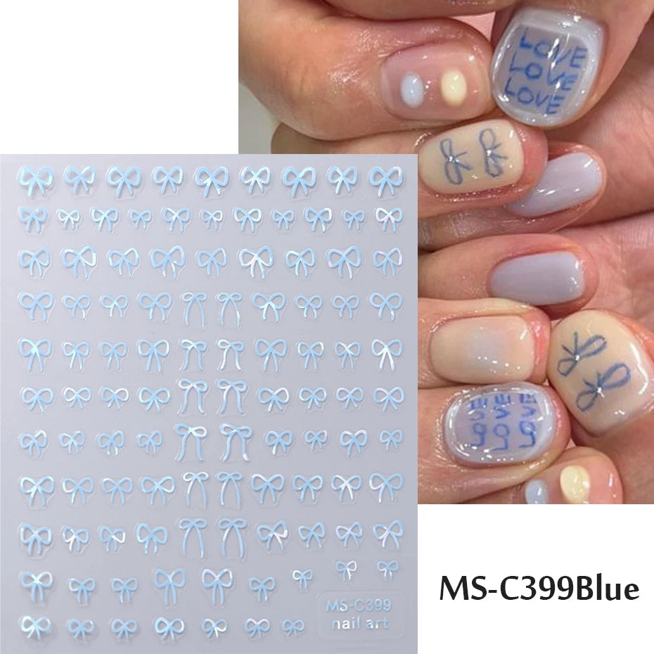 Mini Bowknot Nail Art Stickers for Creative Decoration - Smarsty