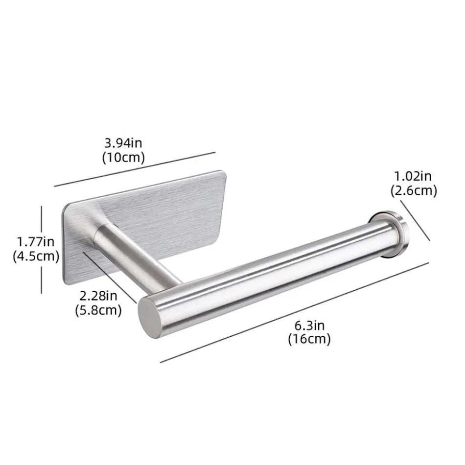 Stainless Steel Adhesive Paper Holder for Kitchen and Bathroom - Smarsty