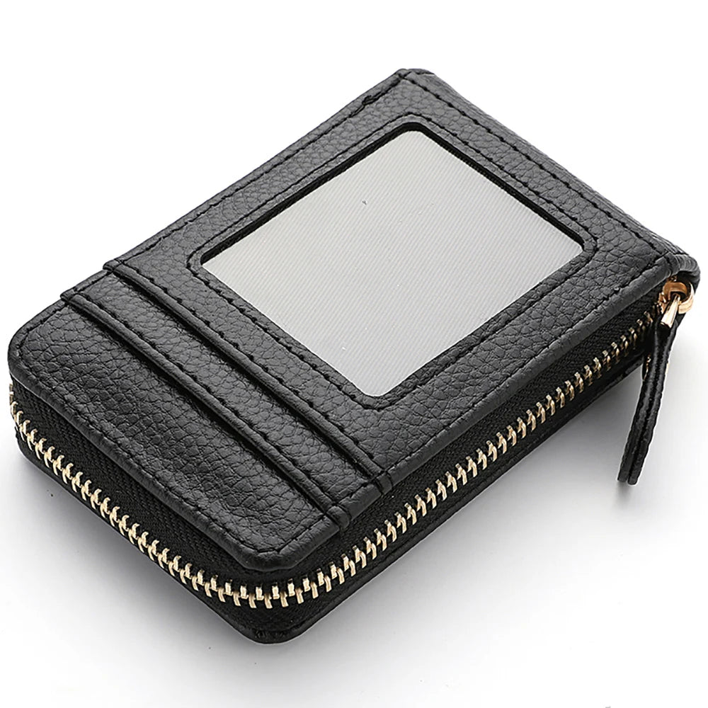 Fashion Pu Leather Zipper Short Mini Wallet Women Id Bank Card Holder Women Purse