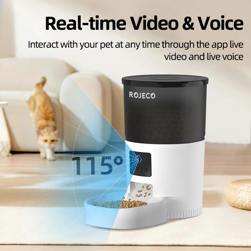 ROJECO 3L Automatic Pet Feeder With Remote Control - Smarsty
