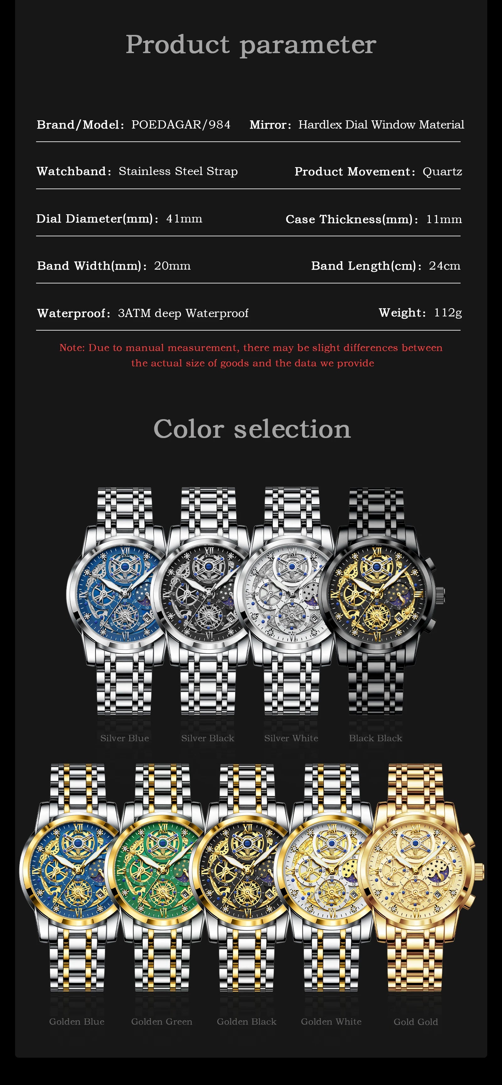 Luxury Waterproof Men's Chronograph Watch with Luminous Date - Smarsty