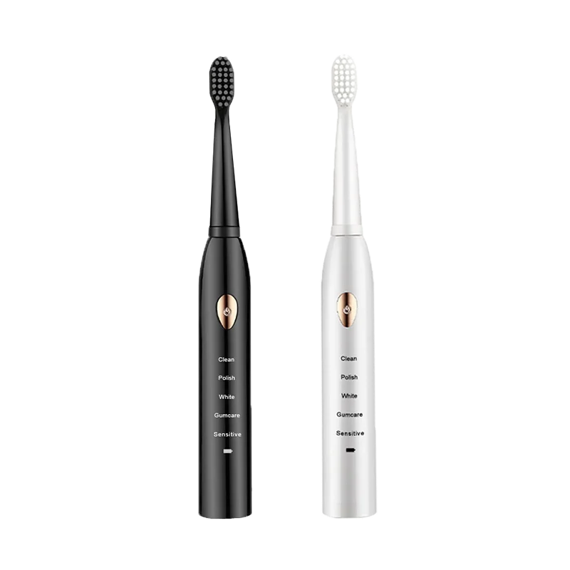 Jianpai Black White Acoustic Electric Toothbrush with USB Charging - Smarsty