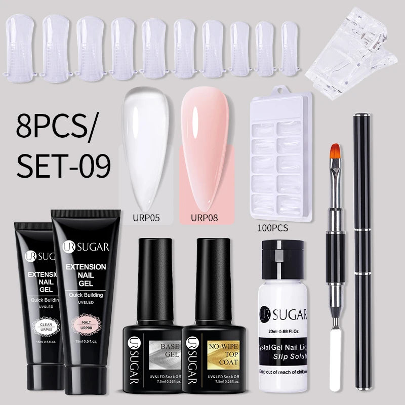 Nude Glitter Gel Nail Polish Kit for Long-Lasting Manicure - Smarsty