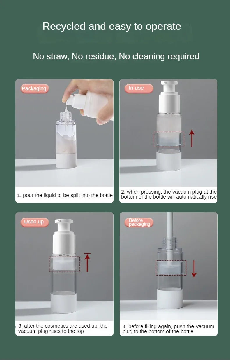 Clear Airless Pump Bottle for Travel Size Creams - Smarsty